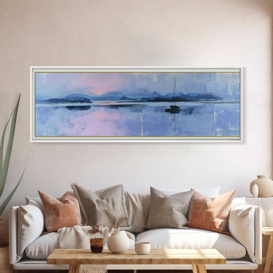 Sunlit Meadow with Delicate Flowers Framed Canvas Print, Guest Bedroom Art, Neutral Decor, Bedroom Decor, Fine Art, Guest, GBA-3x1-7