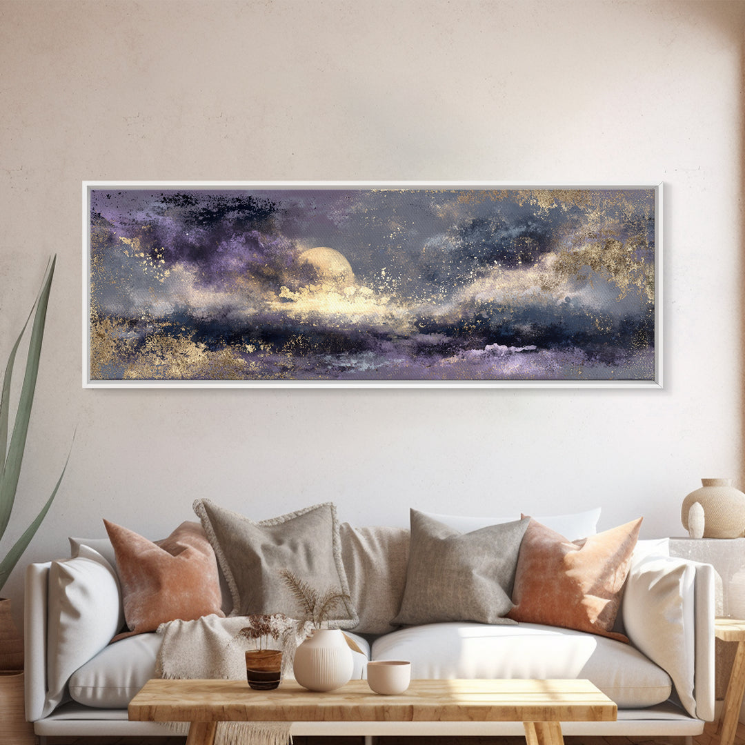 Minimal Moon and Stars Composition Canvas Print, Guest Bedroom Art, Poster, Bedroom Decor, Fine Art, Guest, Farmhouse Decor, GBA-3x1-80