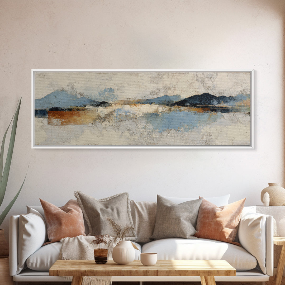 Warm Terracotta Shapes Canvas Print, Guest Bedroom Art, Framed Wall Art, Bedroom Decor, Abstract Art, Guest, GBA-3x1-86