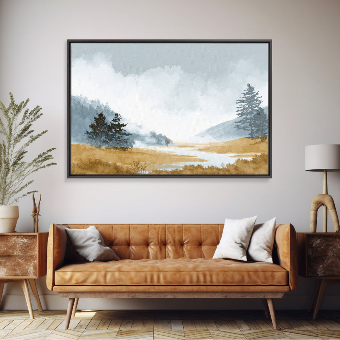 Monochrome Forest Silhouette Canvas Print, Guest Bedroom Art, Pink Wall Art, Bedroom Decor, Fine Art, Guest, New Home, GBA-3x2-17