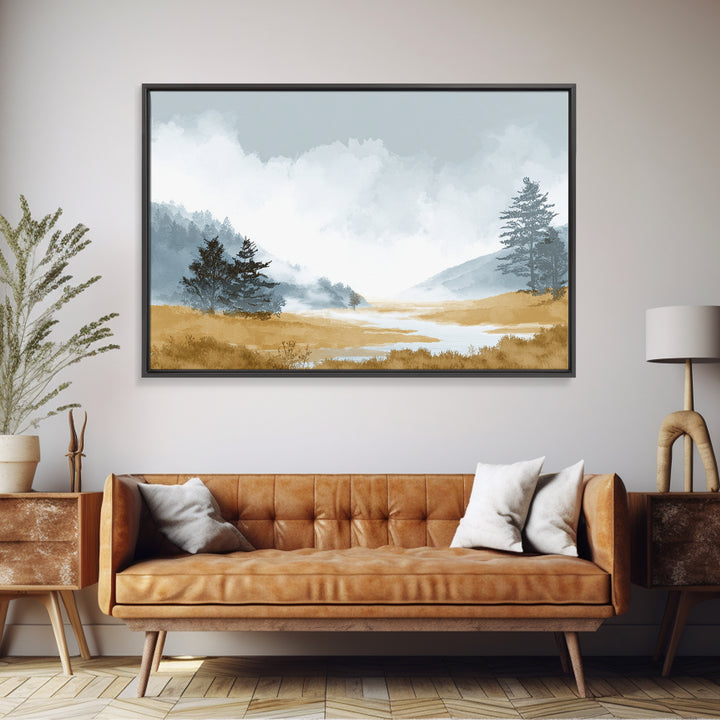 Monochrome Forest Silhouette Canvas Print, Guest Bedroom Art, Pink Wall Art, Bedroom Decor, Fine Art, Guest, New Home, GBA-3x2-17