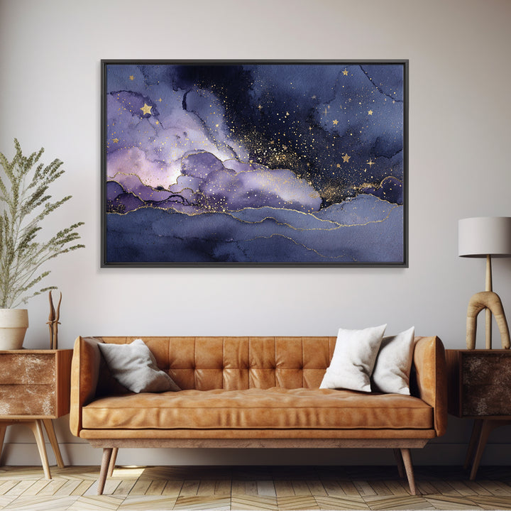 Minimal Moon and Stars Composition Framed Canvas Print, Guest Bedroom Art, Farmhouse Decor, Bedroom Decor, Fine Art, Guest, GBA-3x2-20