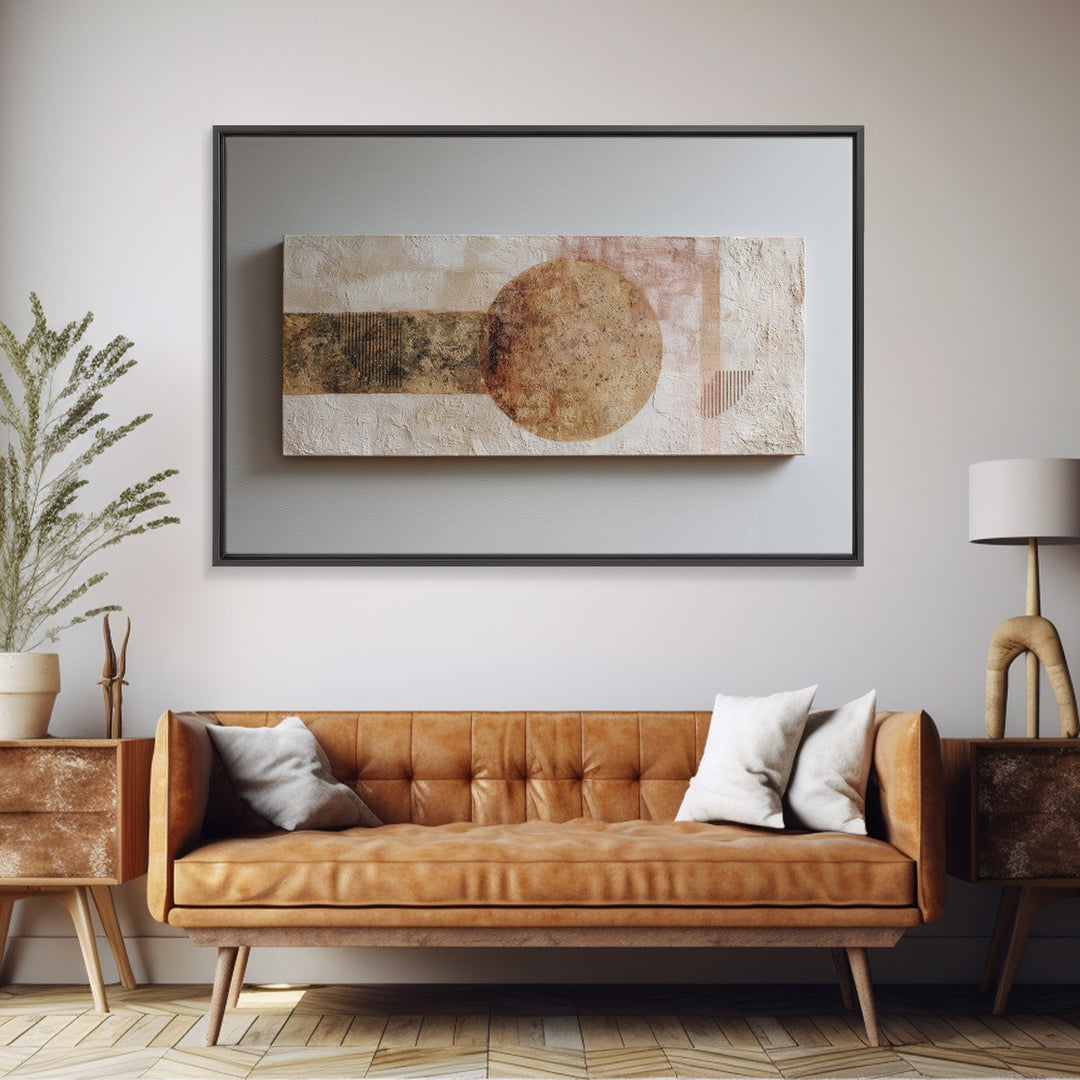 Warm Terracotta Shapes Canvas Print, Guest Bedroom Art, Framed Wall Art, Bedroom Decor, Abstract Art, Guest, GBA-3x2-26