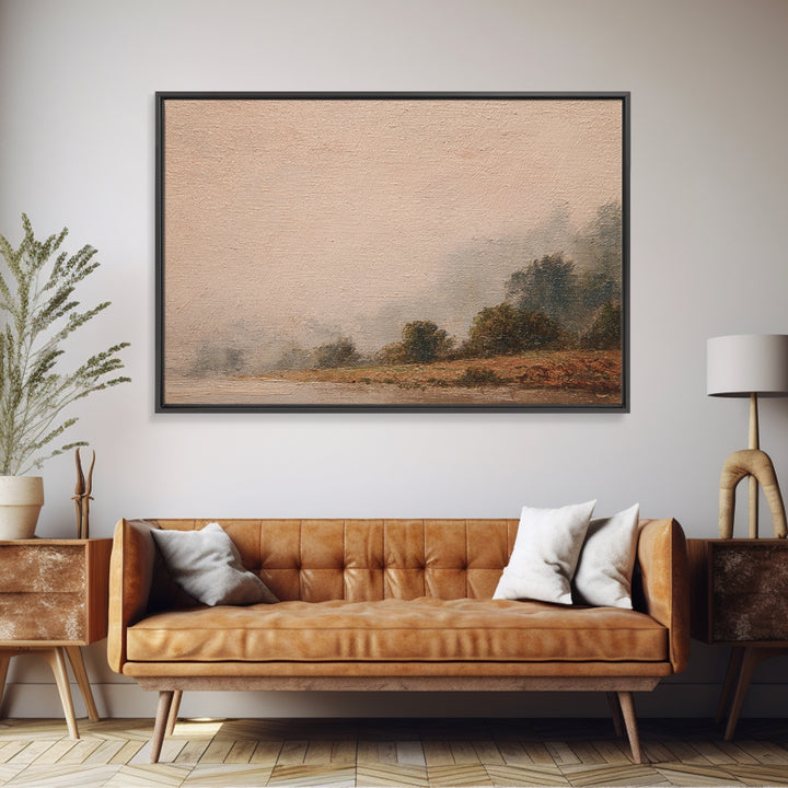 Gentle Rain over Distant Hills Framed Canvas Print, Guest Bedroom Art, Bedroom Decor, Fine Art, Guest, Above Bed Decor, GBA-3x2-28
