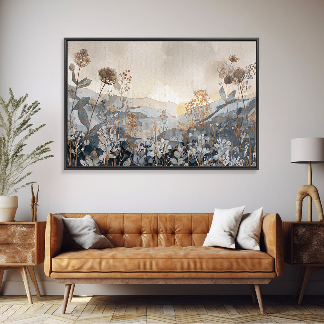 Gentle Botanical Line Drawing Trio Canvas Print, Guest Bedroom Art, Set of 3 Wall Art, Bedroom Decor, Watercolor Art, Guest, GBA-3x2-34