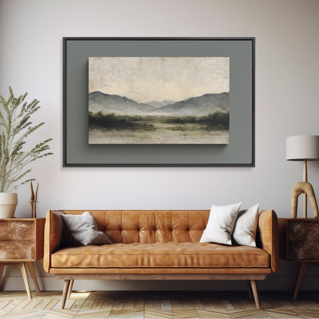 Gentle Rain over Distant Hills Canvas Print, Guest Bedroom Art, Prints, Bedroom Decor, Oil Painting, Guest 504, GBA-3x2-4