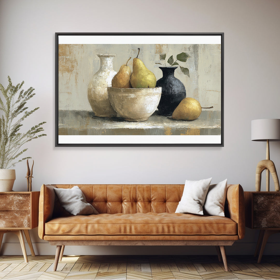 Classic Pear Still Life for Cozy Hospitality Canvas Print, Guest Bedroom Art, Cat Wall Art, Bedroom Decor, Fine Art, Guest, GBA-3x2-48
