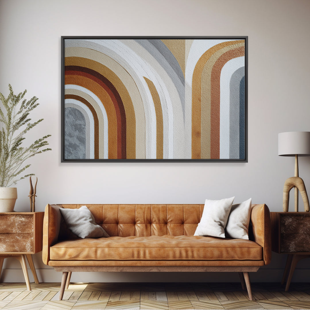 Warm Abstract Arches Framed Canvas Print, Guest Bedroom Art, Wall Decor, Bedroom Decor, Abstract Art, Guest, Living Room Decor, GBA-3x2-55