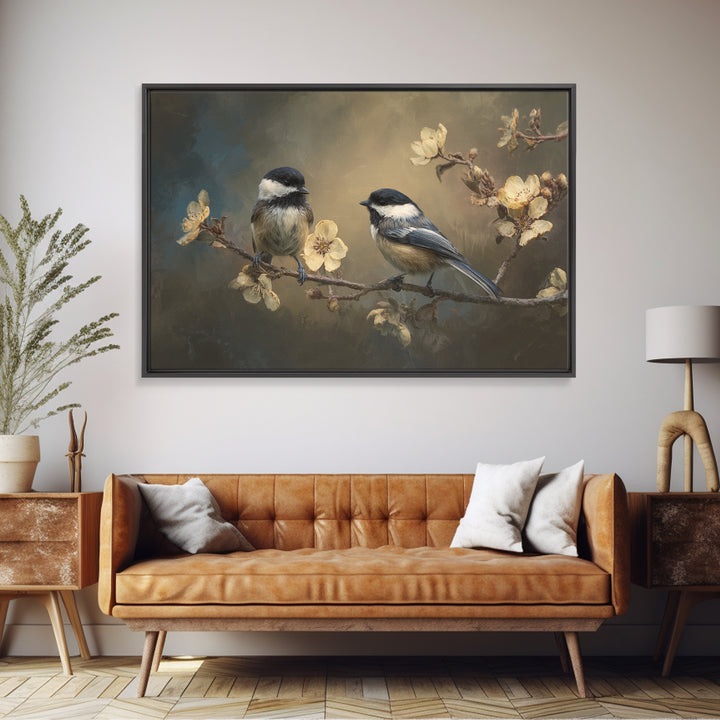 Small Bird Pair on Flowering Branch Canvas Print, Guest Bedroom Art, New Home, Bedroom Decor, Watercolor Art, Guest, GBA-3x2-56