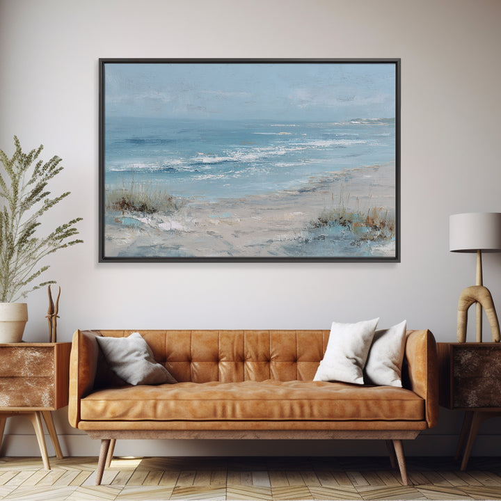 Coastal Dunes in Pale Blue and Sand Canvas Print, Guest Bedroom Art, Bedroom Wall Decor, Bedroom Decor, Fine Art, Guest, GBA-3x2-57