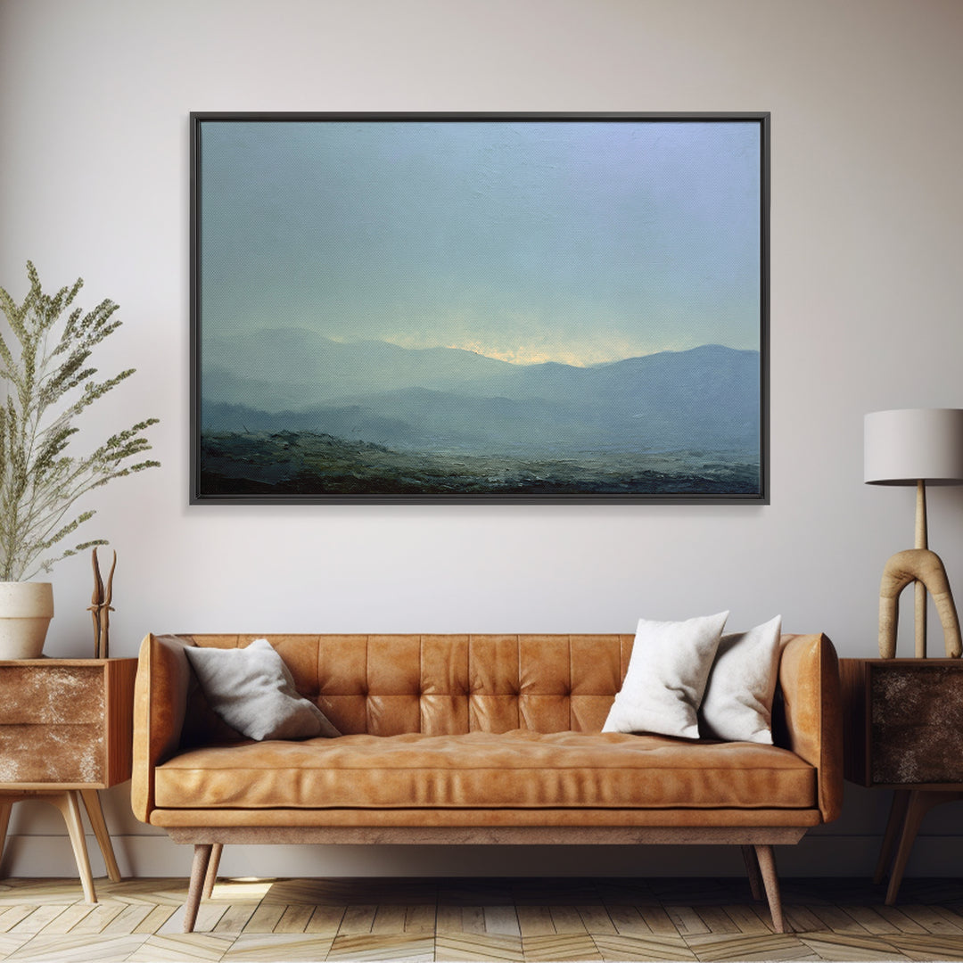 Soft Mountain Horizon Framed Canvas Print, Guest Bedroom Art, Art Print, Bedroom Decor, Fine Art, Guest, Home, GBA-3x2-59