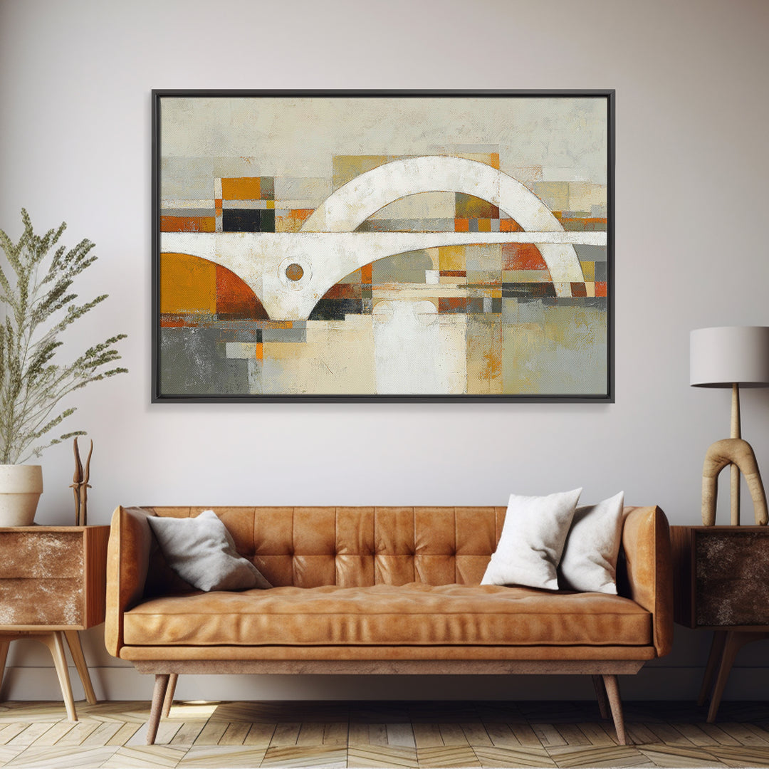Warm Abstract Arches Framed Canvas Print, Guest Bedroom Art, Downloadable Prints, Bedroom Decor, Abstract Art, Guest, GBA-3x2-79