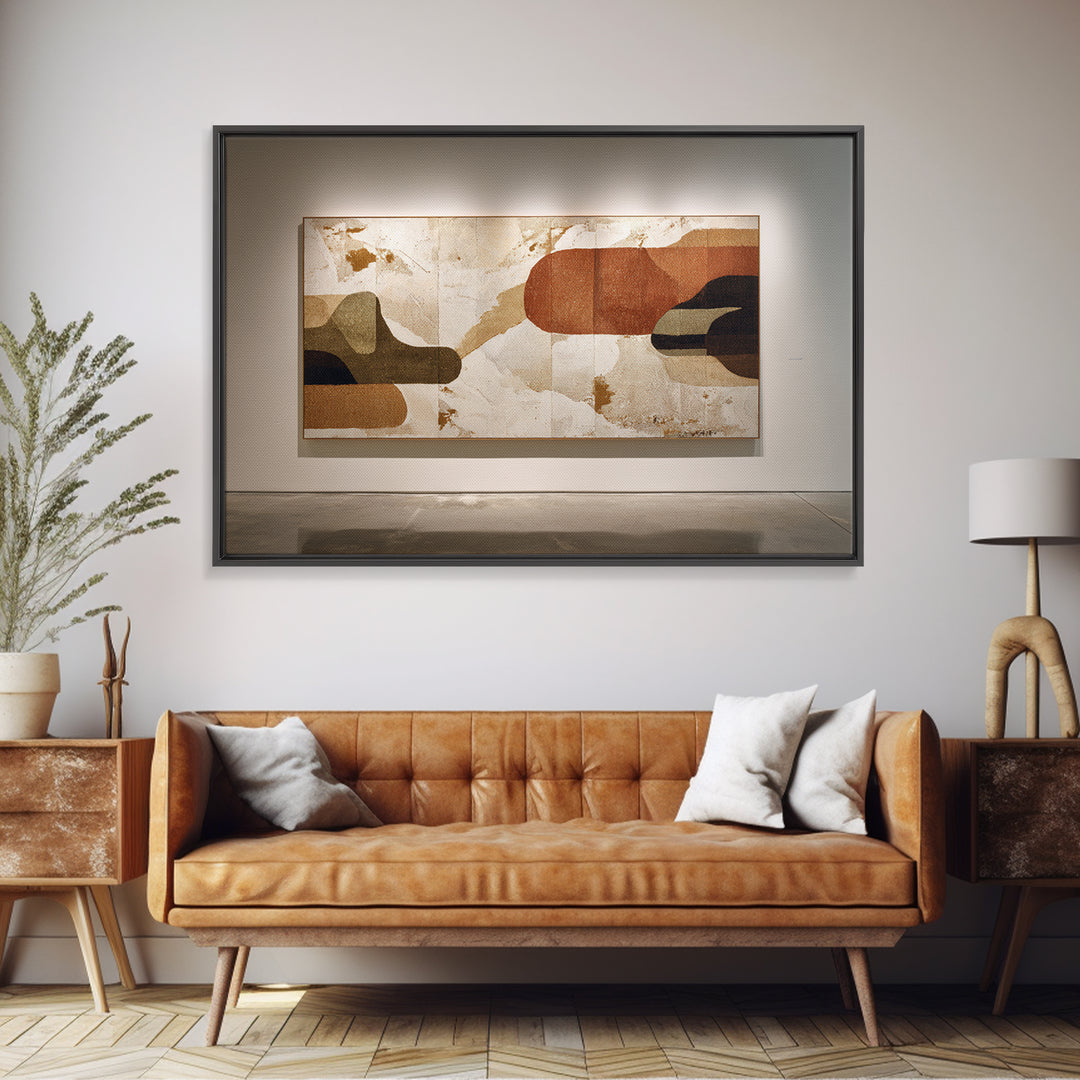 Warm Terracotta Shapes Canvas Print, Guest Bedroom Art, Cat Wall Art, Bedroom Decor, Fine Art, Guest, Fine Art Print, GBA-3x2-98