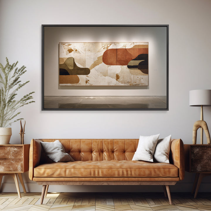 Warm Terracotta Shapes Canvas Print, Guest Bedroom Art, Cat Wall Art, Bedroom Decor, Fine Art, Guest, Fine Art Print, GBA-3x2-98