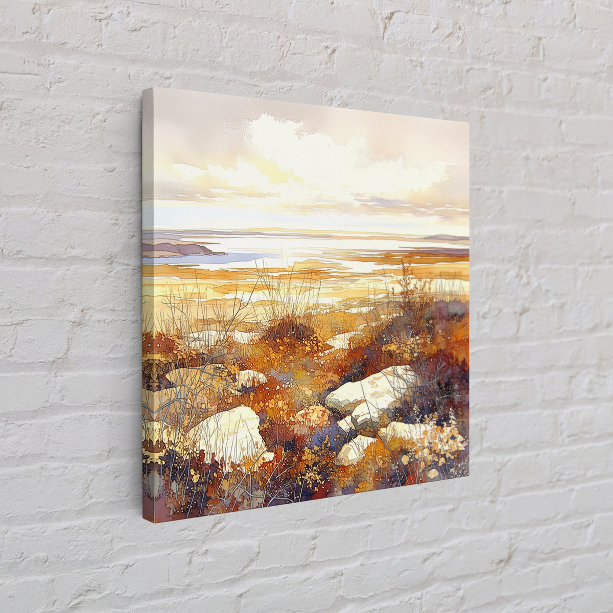 Quiet Abstract Landscape Framed Canvas Print, General Fine Art, Modern Decor, Living Room Decor, Fine Art, Poster, GEN-1x1-1