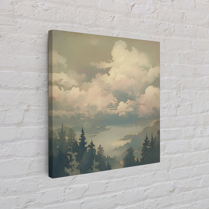 Romantic Cloudscape with Blush and Cream Tones Canvas Print, General Fine Art, Large Wall Art, Living Room Decor, Fine Art, GEN-1x1-18