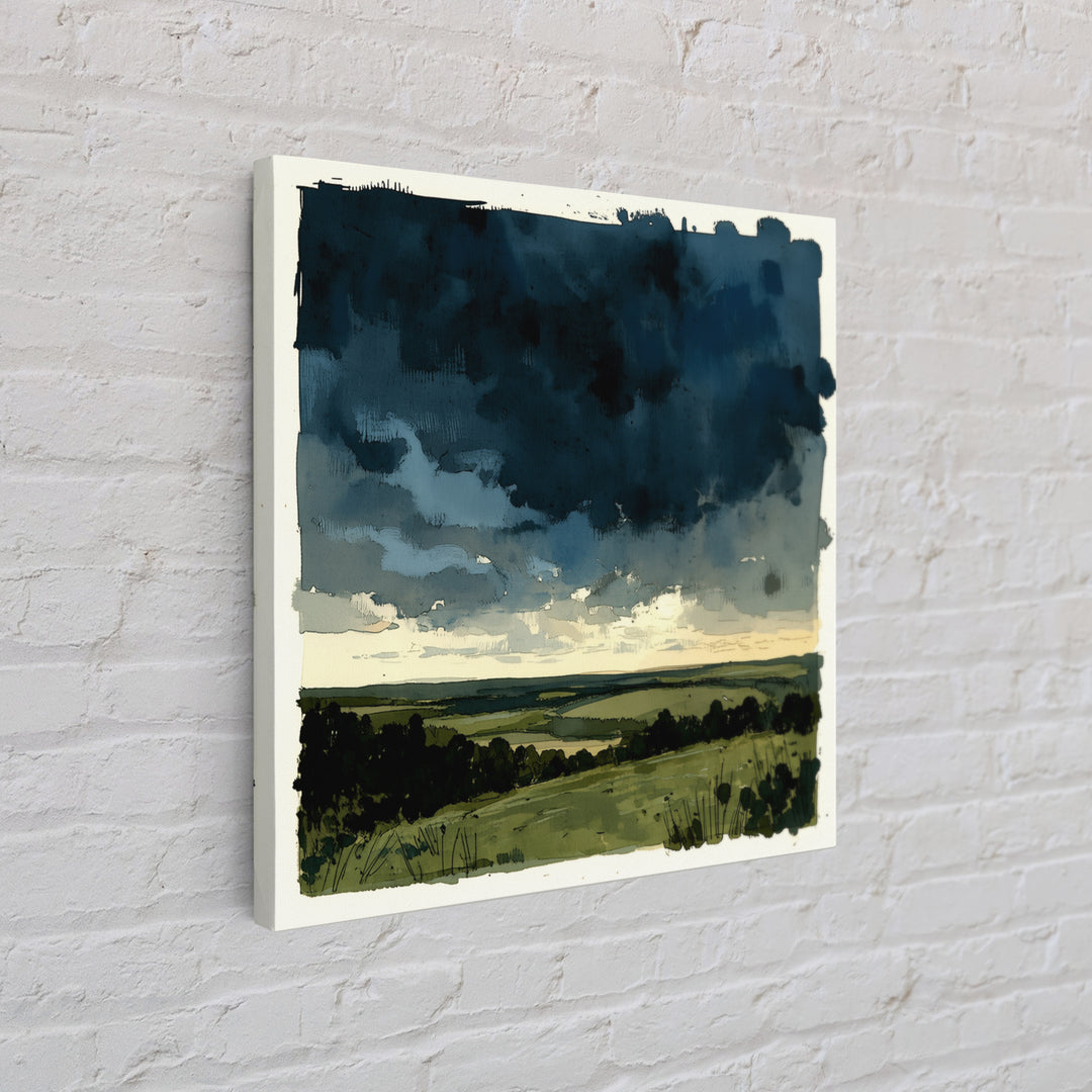 Elegant Ink Wash Landscape Canvas Print, General Fine Art, Wall Decor, Living Room Decor, Fine Art, Original Painting, GEN-1x1-20