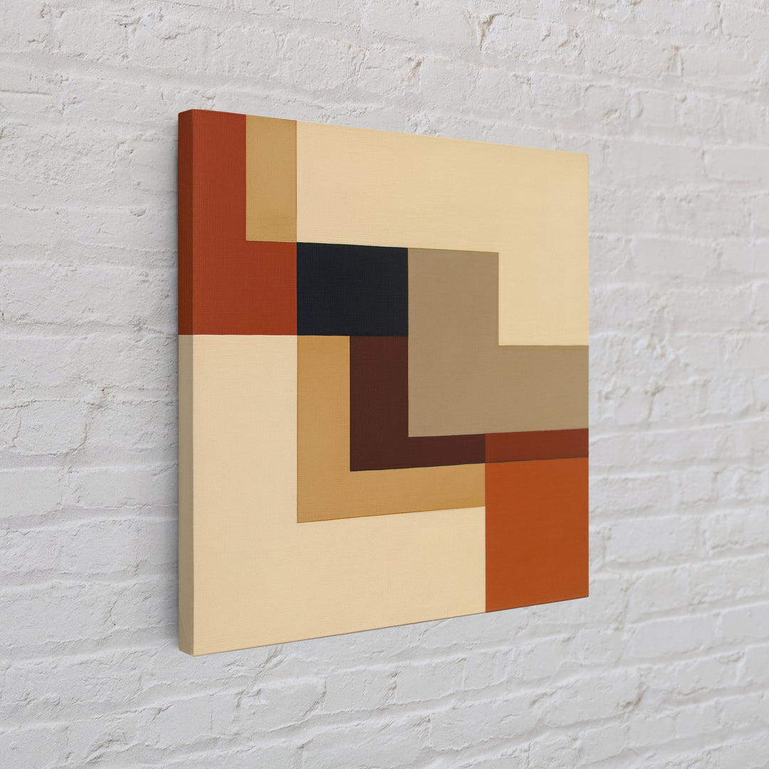 Modern Geometric Composition Framed Canvas Print, General Fine Art, Digital Print, Living Room Decor, Abstract Art, GEN-1x1-34