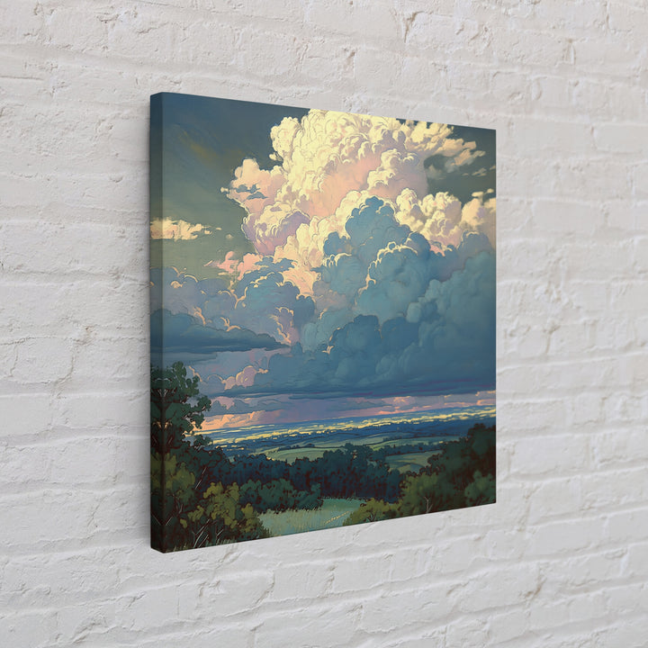 Romantic Cloudscape with Blush and Cream Tones Canvas Print, General Fine Art, Canvas Wall Art, Living Room Decor, GEN-1x1-42