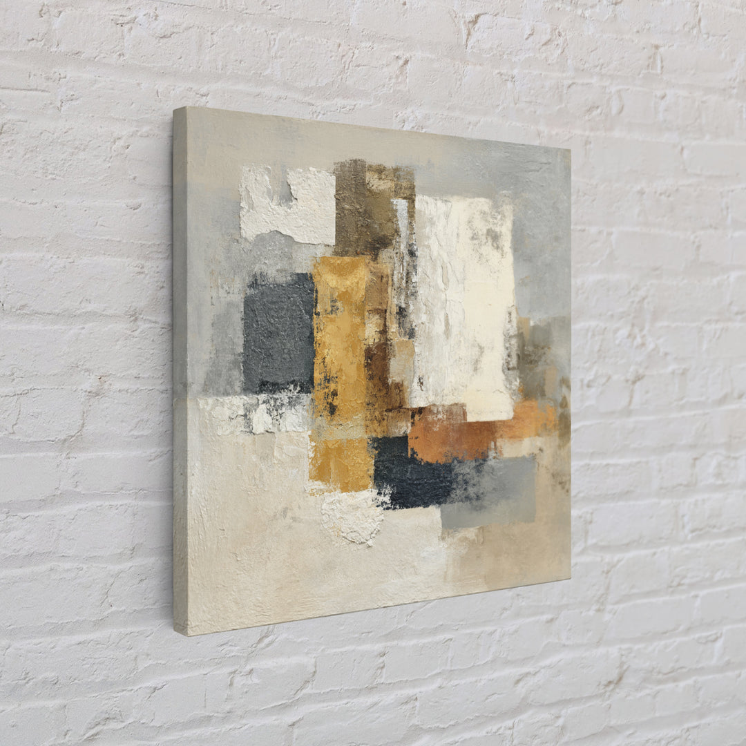 Earthy Plaster Texture Abstract Framed Canvas Print, General Fine Art, Neutral Decor, Living Room Decor, Fine Art, GEN-1x1-63