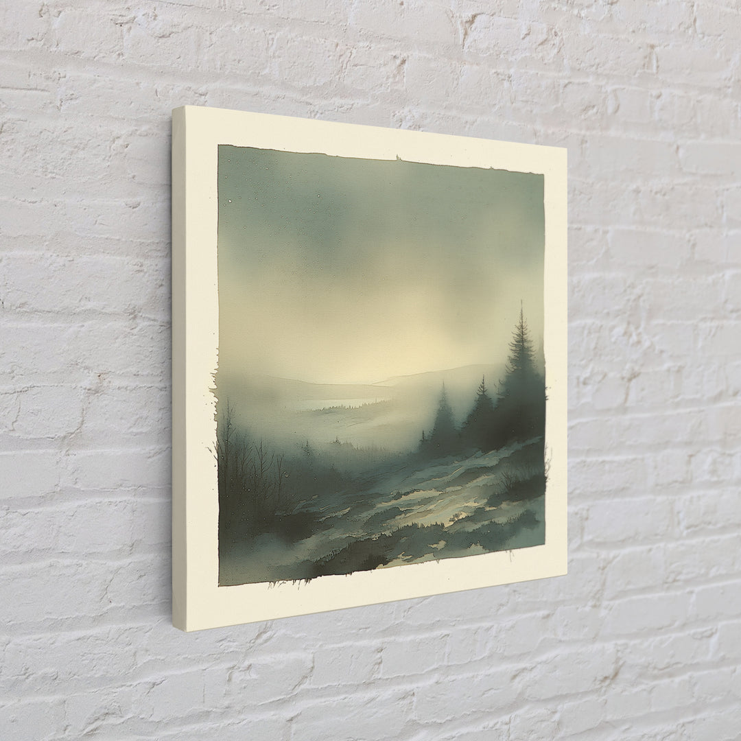 Elegant Ink Wash Landscape Framed Canvas Print, General Fine Art, Wall Hanging, Living Room Decor, Oil Painting, GEN-1x1-68