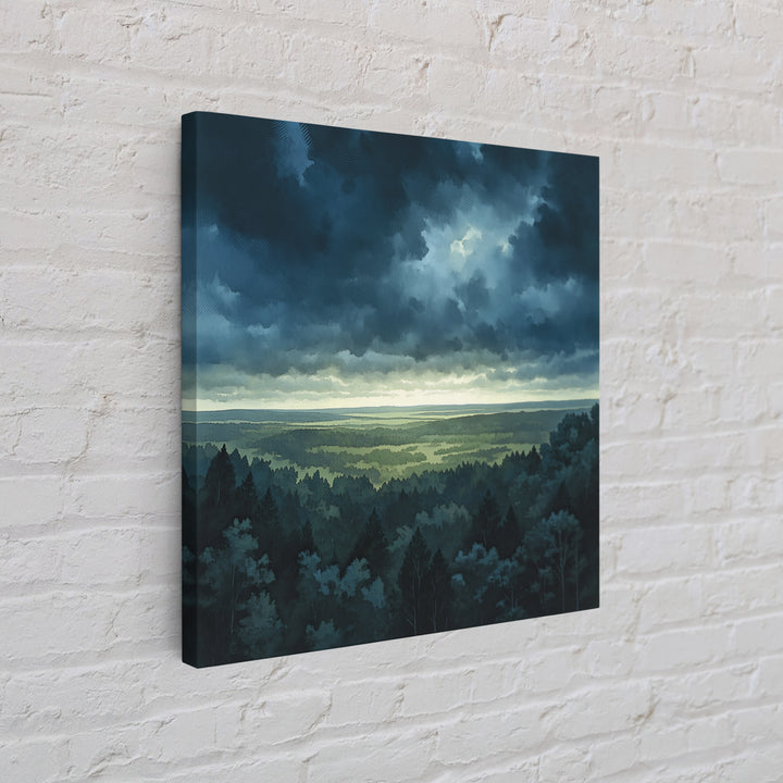 Moody Forest Clearing Framed Canvas Print, General Fine Art, Digital Prints, Living Room Decor, Oil Painting, GEN-1x1-8