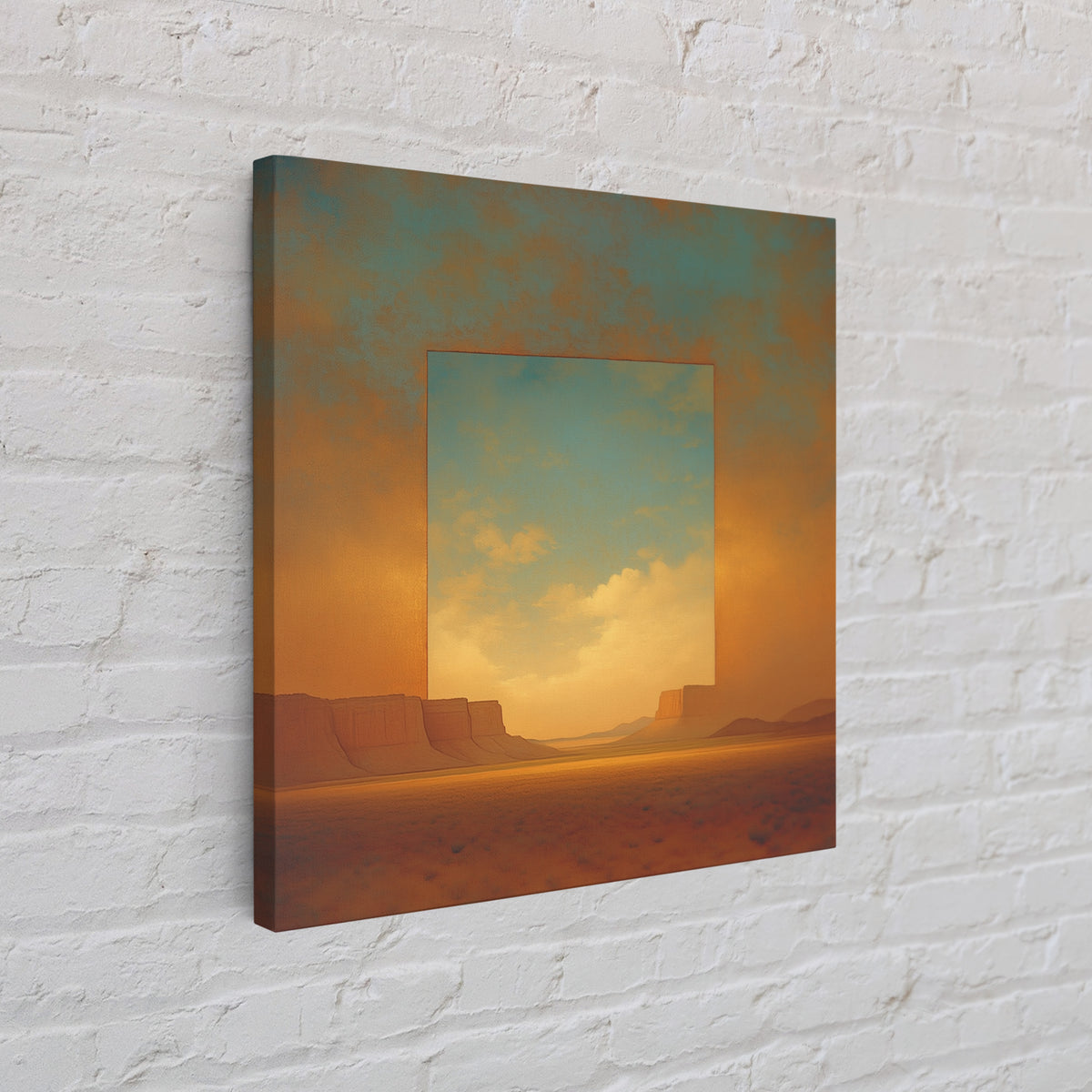 Serene Desert Horizon Canvas Print, General Fine Art, Contemporary Art, Living Room Decor, Fine Art, Digital Art, GEN-1x1-89