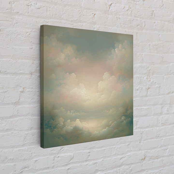 Romantic Cloudscape with Blush and Cream Tones Canvas Print, General Fine Art, Neutral Decor, Living Room Decor, Fine Art, GEN-1x1-90