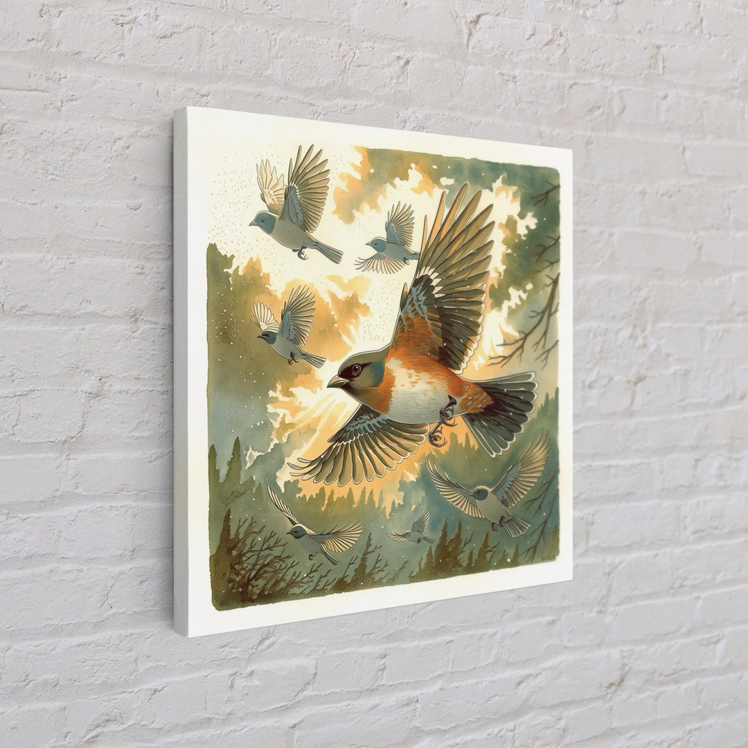 Minimal Birds in Flight over an Open Canvas Print, General Fine Art, Modern Decor, Living Room Decor, Fine Art, GEN-1x1-94