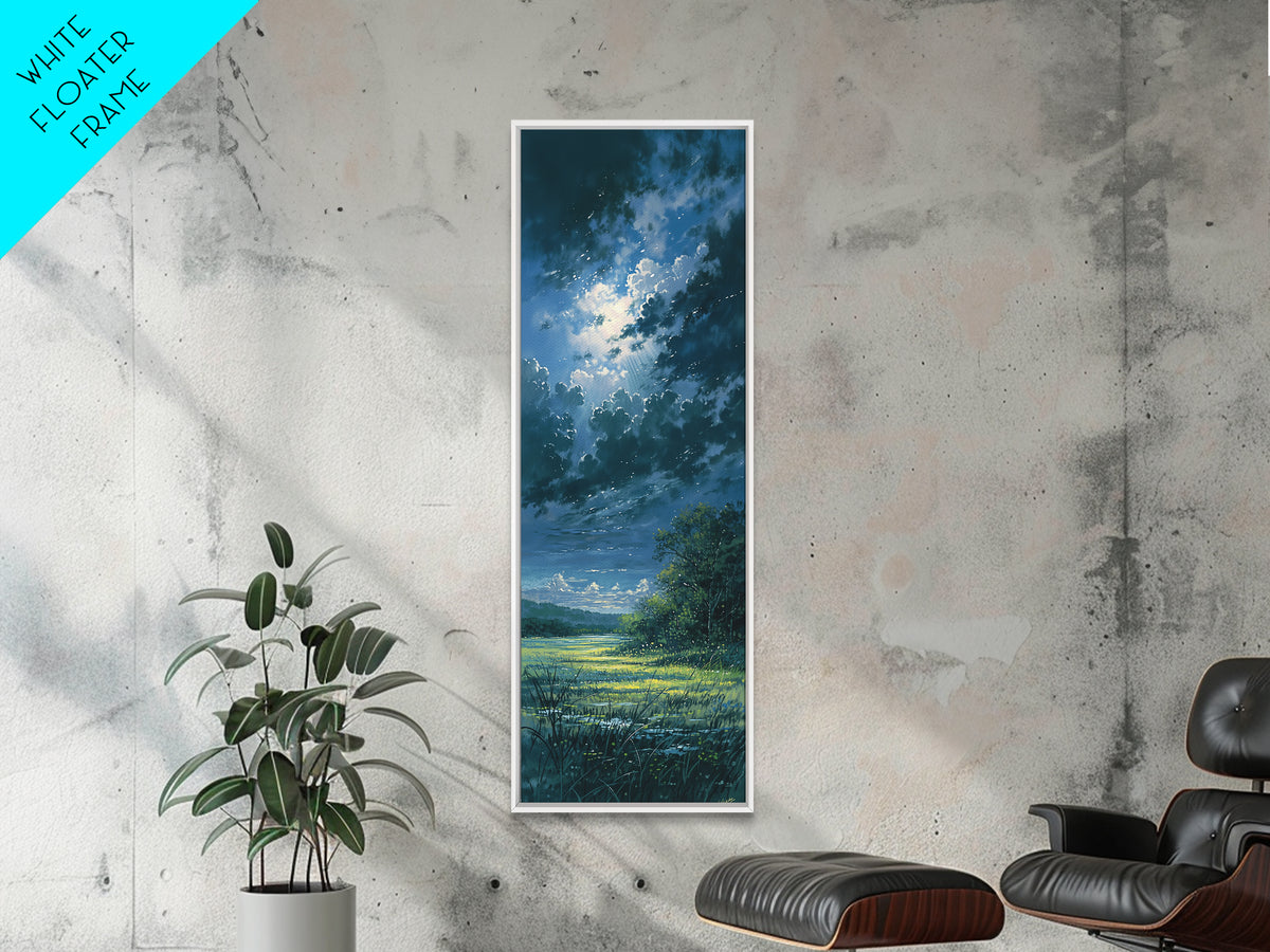 Sunlit Meadow with Loose Impressionist Brushwork Canvas Print, General Fine Art, Canvas Art, Living Room Decor, Fine Art, GEN-1x3-2