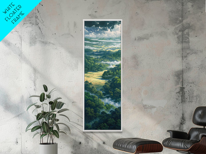 Moody Forest Clearing Framed Canvas Print, General Fine Art, Poster, Living Room Decor, Fine Art, Wall Art Prints, GEN-1x3-20