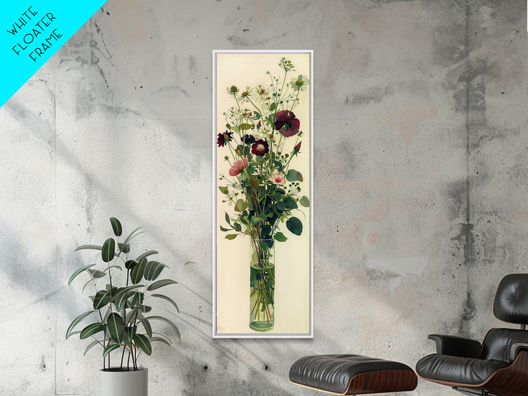 Classic Oil Painted Vase of Wildflowers Canvas Print, General Fine Art, Art Print, Living Room Decor, Fine Art, GEN-1x3-35