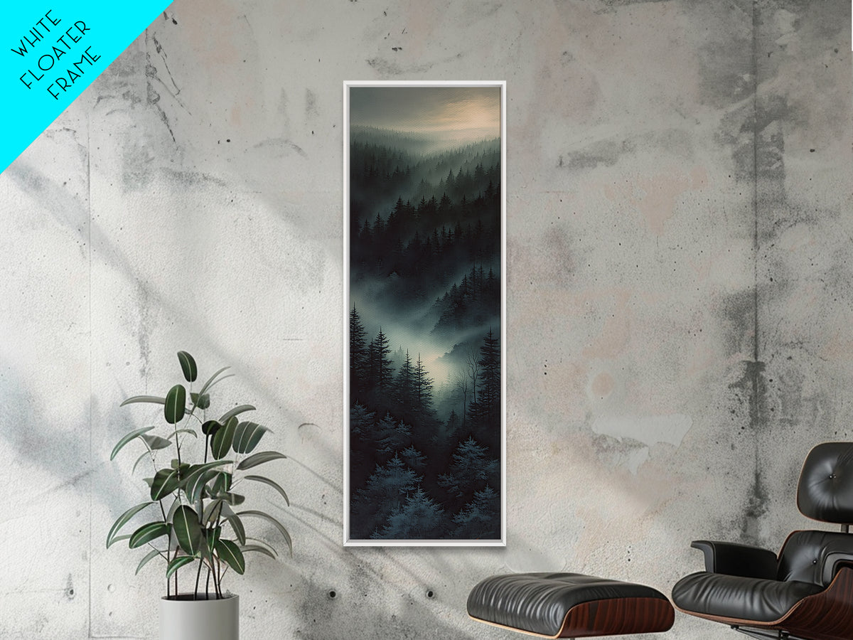 Moody Forest Clearing Canvas Print, General Fine Art, Digital Prints, Living Room Decor, Oil Painting, Large Wall Art, GEN-1x3-44