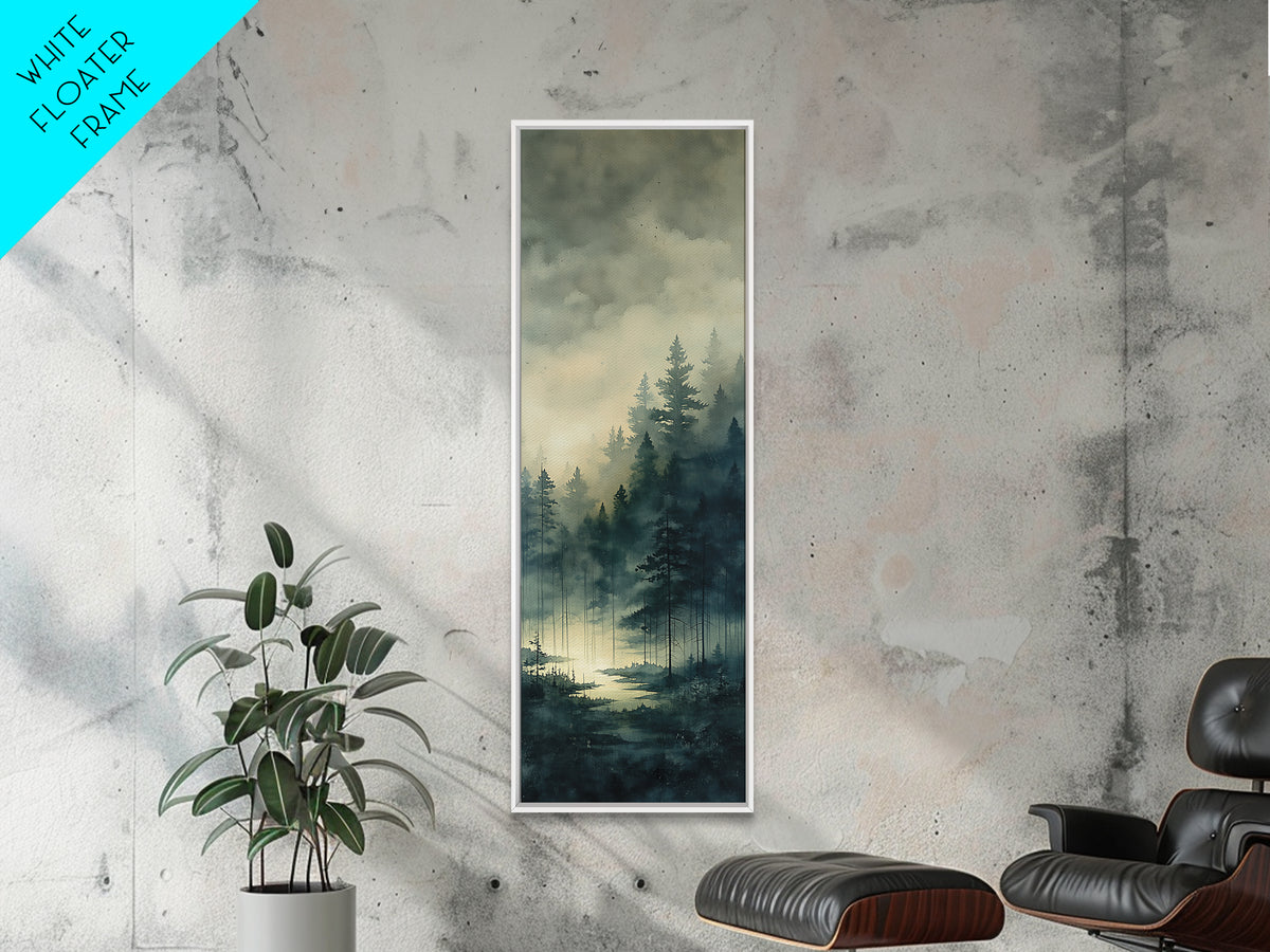 Elegant Ink Wash Landscape Canvas Print, General Fine Art, Mid Century Modern, Living Room Decor, Fine Art, Bedroom Decor, GEN-1x3-56
