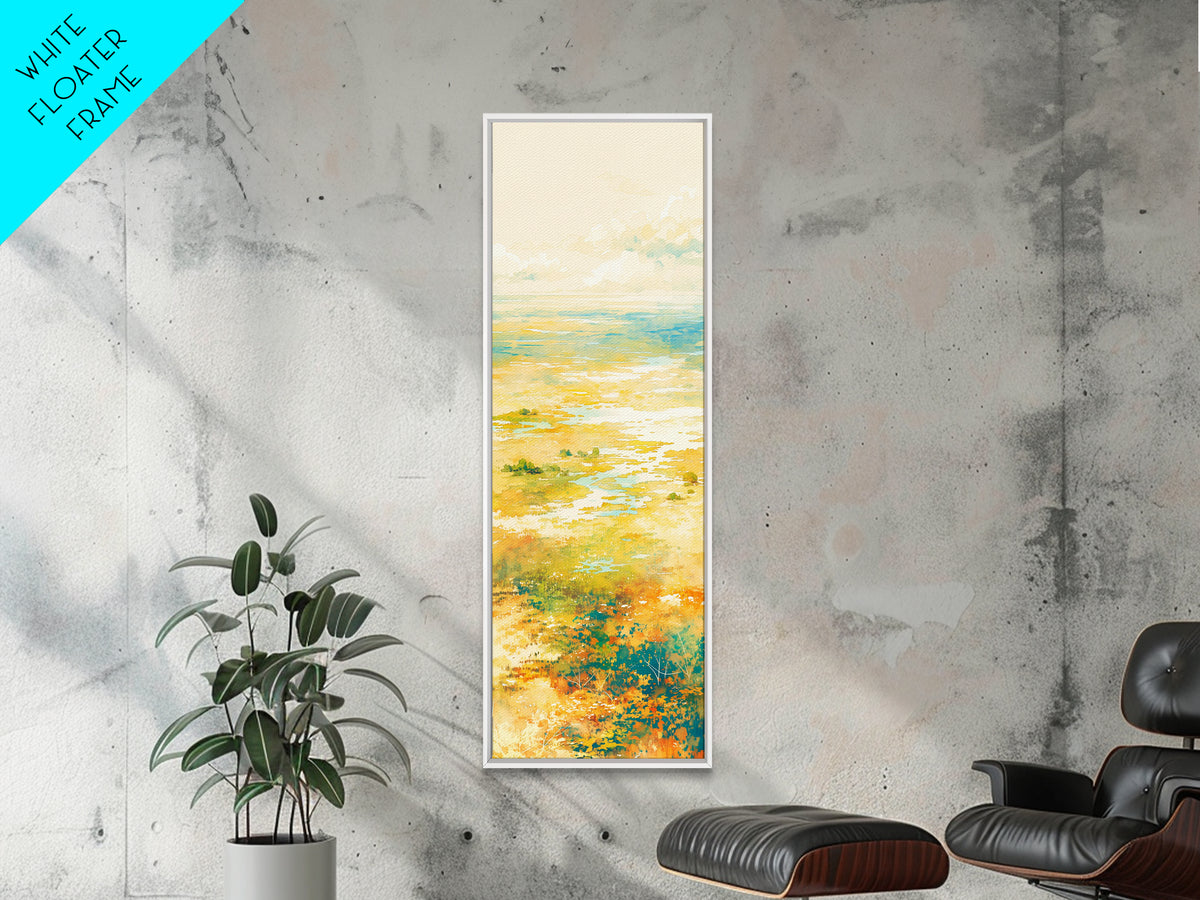 Quiet Abstract Landscape Framed Canvas Print, General Fine Art, Art, Living Room Decor, Fine Art, Mid Century Modern, GEN-1x3-61