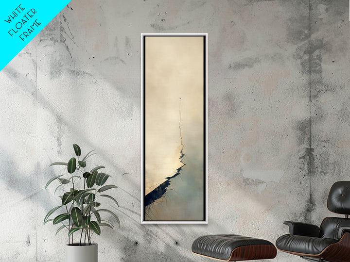 Minimal Black Line Figure on Textured Paper Canvas Print, General Fine Art, Bedroom Decor, Living Room Decor, Oil Painting, GEN-1x3-63