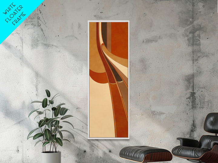 Warm Terracotta Abstract Framed Canvas Print, General Fine Art, Luxury Decor, Living Room Decor, Abstract Art, GEN-1x3-66