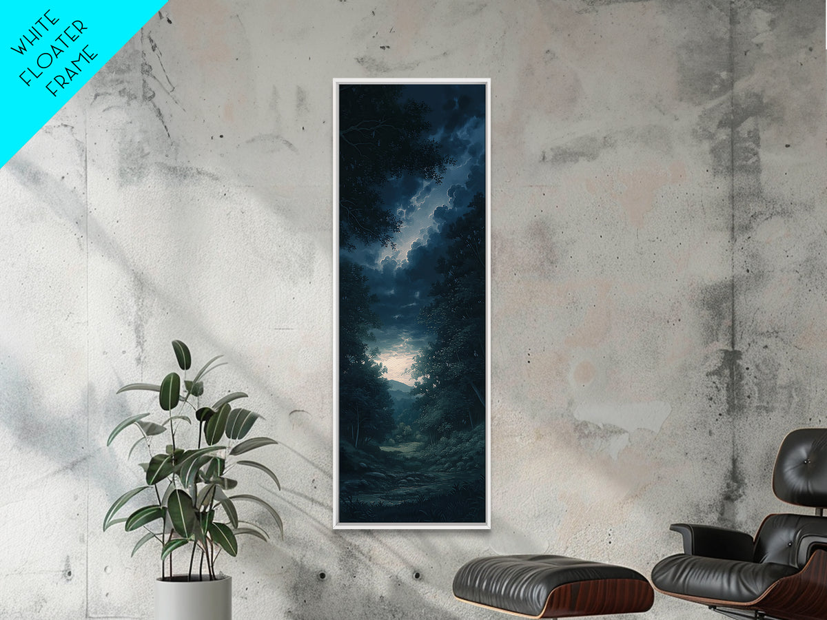 Moody Forest Clearing Canvas Print, General Fine Art, Digital Wall Art, Living Room Decor, Fine Art, Neutral Decor, GEN-1x3-68