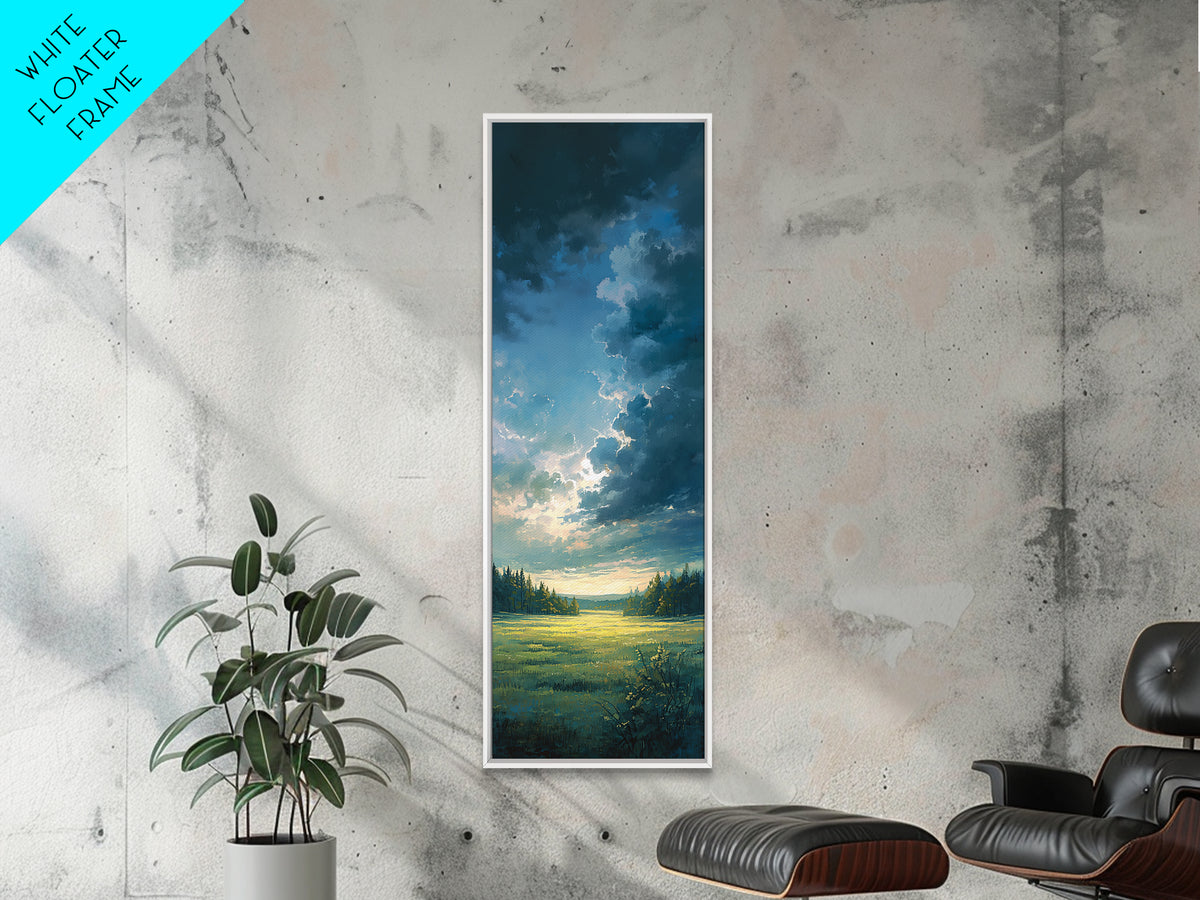 Sunlit Meadow with Loose Impressionist Brushwork Canvas Print, General Fine Art, Fine Art Print, Living Room Decor, GEN-1x3-74