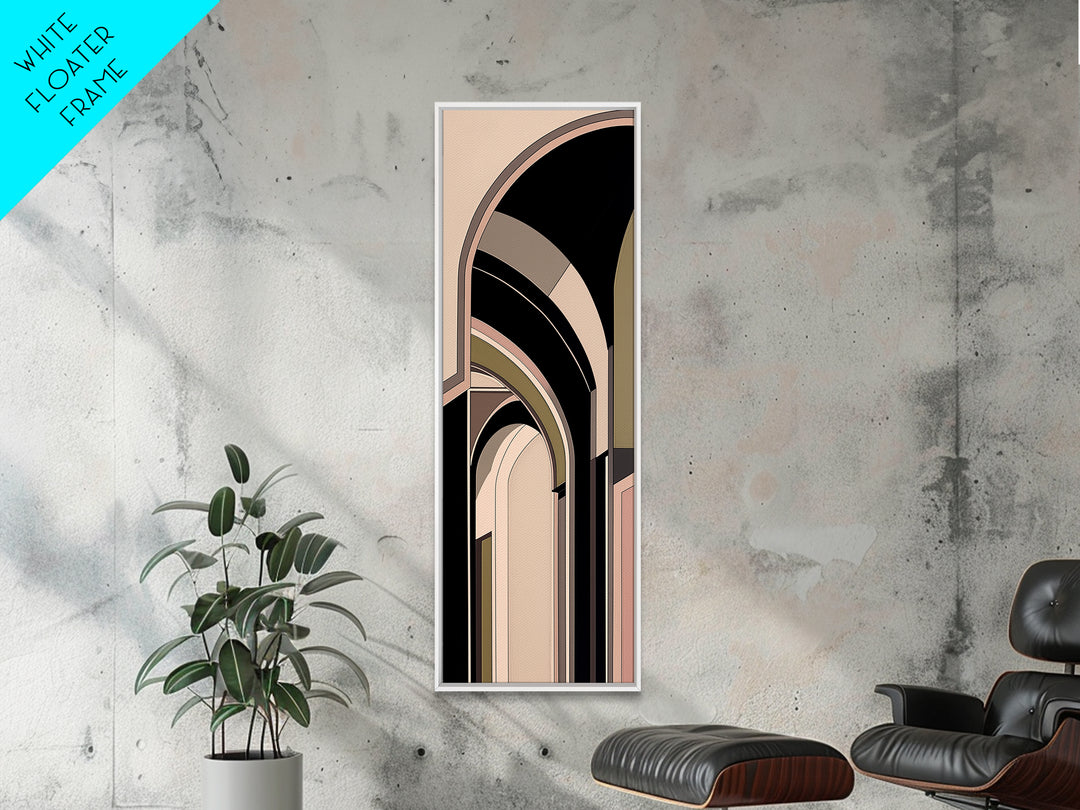 Monochrome Architectural Arch Composition Canvas Print, General Fine Art, Canvas Wall Art, Living Room Decor, GEN-1x3-96