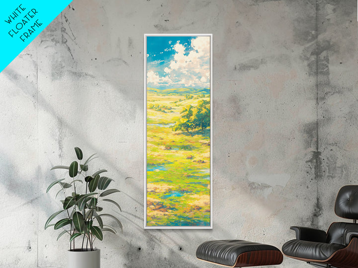 Sunlit Meadow with Loose Impressionist Brushwork Canvas Print, General Fine Art, Textured Painting, Living Room Decor, GEN-1x3-98