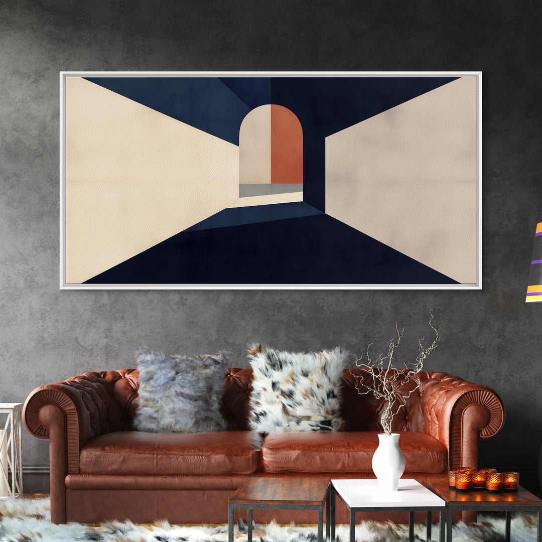 Monochrome Architectural Arch Composition Canvas Print, General Fine Art, Wall Art, Living Room Decor, Oil Painting, GEN-2x1-32