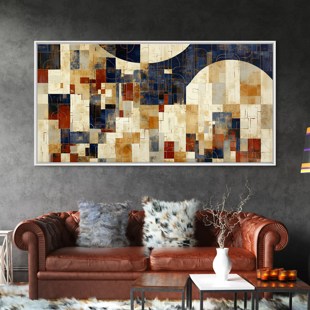 Earthy Plaster Texture Abstract Framed Canvas Print, General Fine Art, Wall Art, Living Room Decor, Abstract Art, GEN-2x1-35