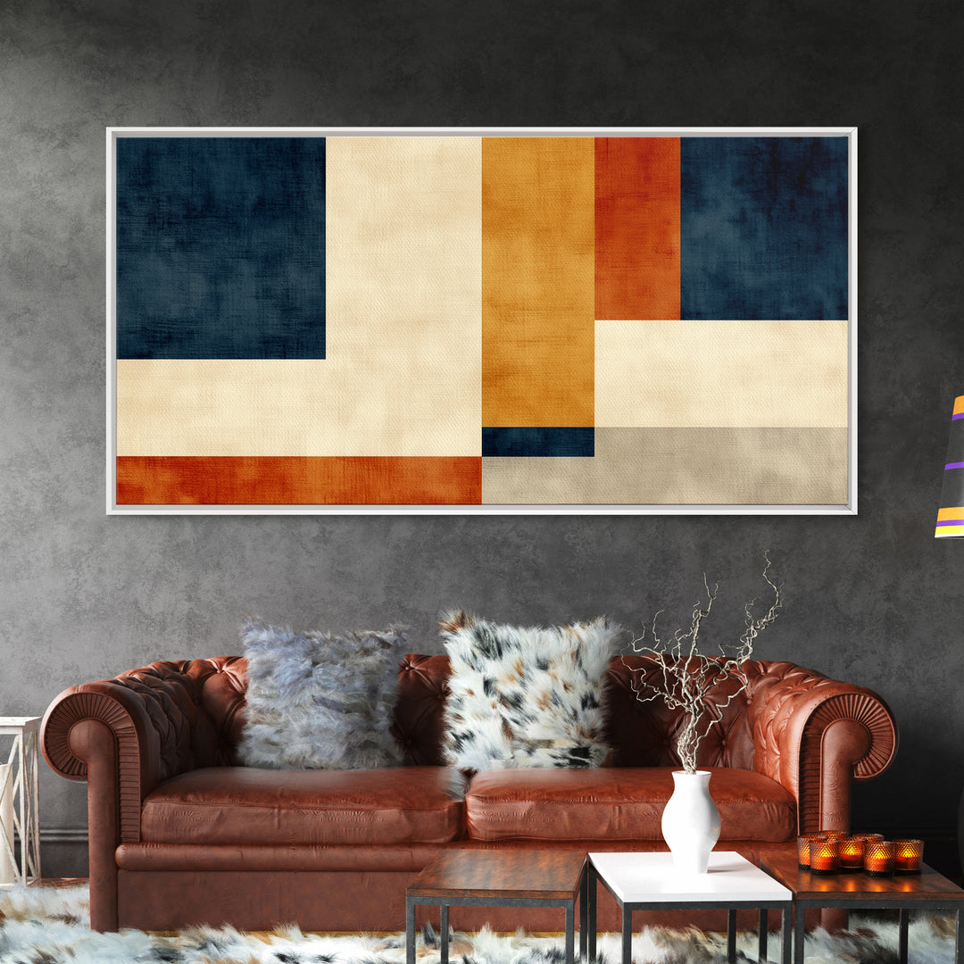 Modern Geometric Composition Canvas Print, General Fine Art, Art, Living Room Decor, Abstract Art, Mid Century Modern, GEN-2x1-54