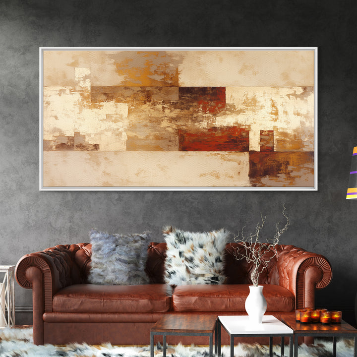Earthy Plaster Texture Abstract Framed Canvas Print, General Fine Art, Original Art, Living Room Decor, Abstract Art, GEN-2x1-59