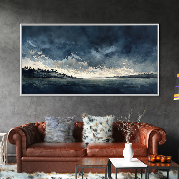 Elegant Ink Wash Landscape Canvas Print, General Fine Art, Digital Prints, Living Room Decor, Oil Painting, Large Wall Art, GEN-2x1-64