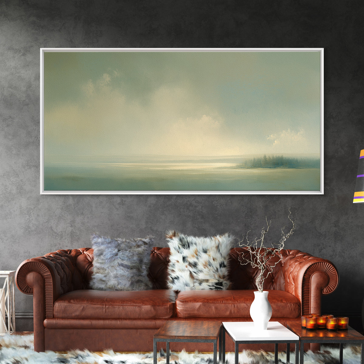 Quiet Abstract Landscape Canvas Print, General Fine Art, Oil Painting, Living Room Decor, Fine Art, Gallery Decor, GEN-2x1-69