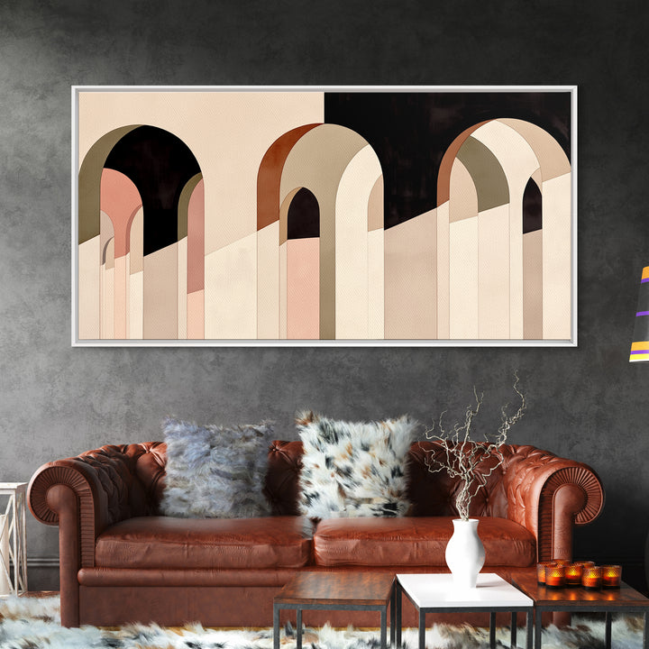 Monochrome Architectural Arch Composition Canvas Print, General Fine Art, Luxury Decor, Living Room Decor, Wall Art Prints, GEN-2x1-8