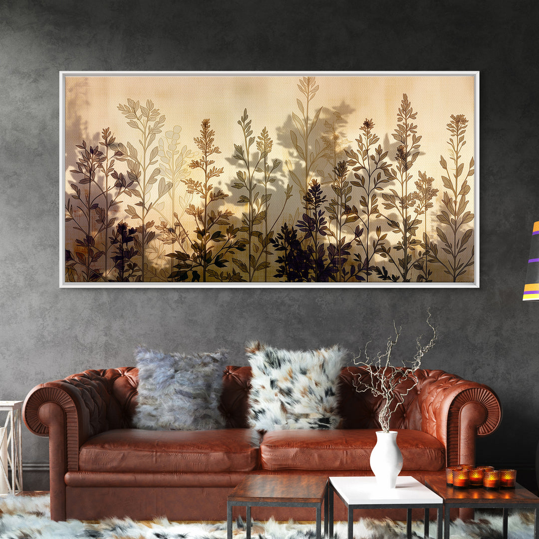 Botanical Silhouette Series Canvas Print, General Fine Art, Original Painting, Living Room Decor, Oil Painting, GEN-2x1-89