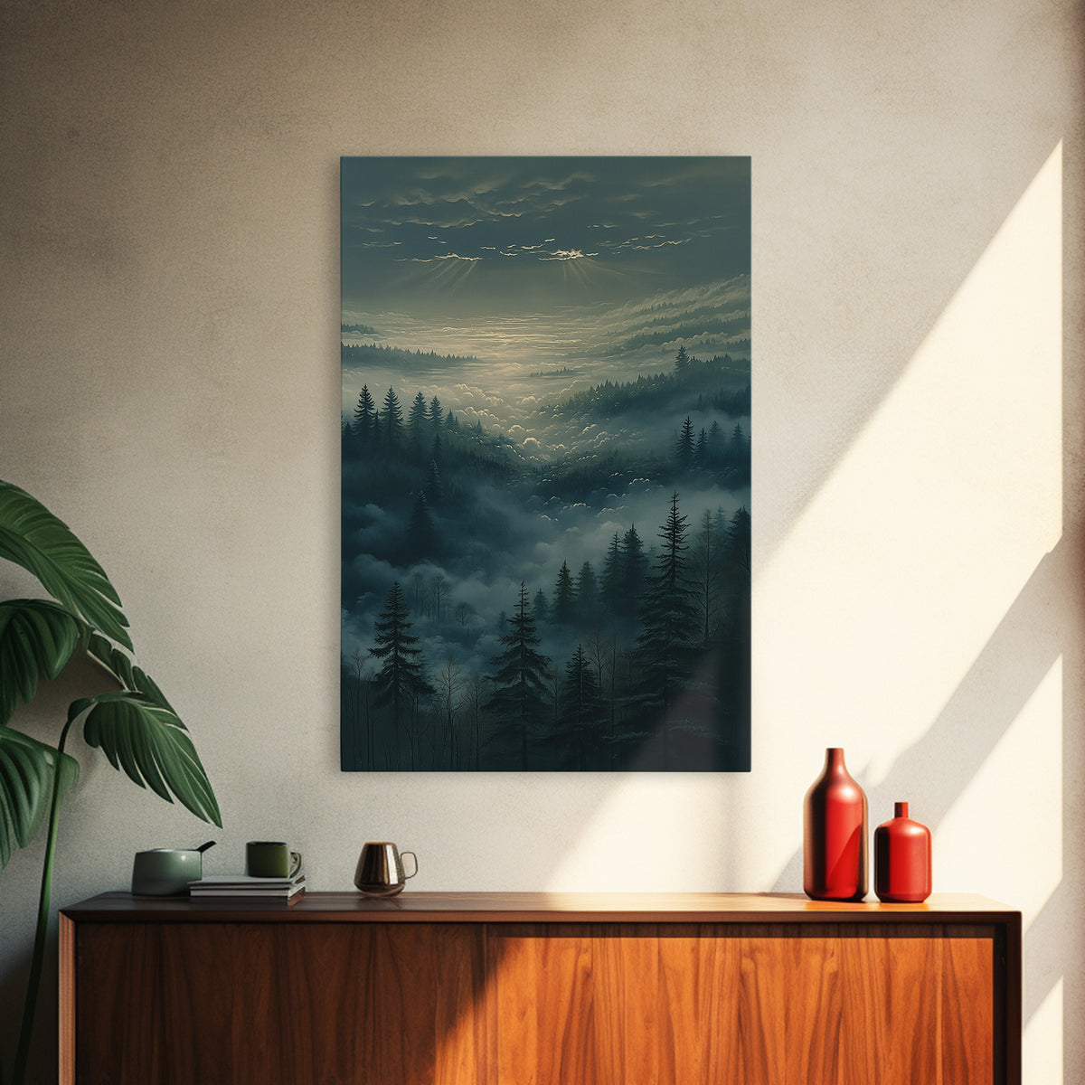 Moody Forest Clearing Canvas Print, General Fine Art, Gallery Decor, Living Room Decor, Fine Art, Wall Art, Home Decor, GEN-2x3-16